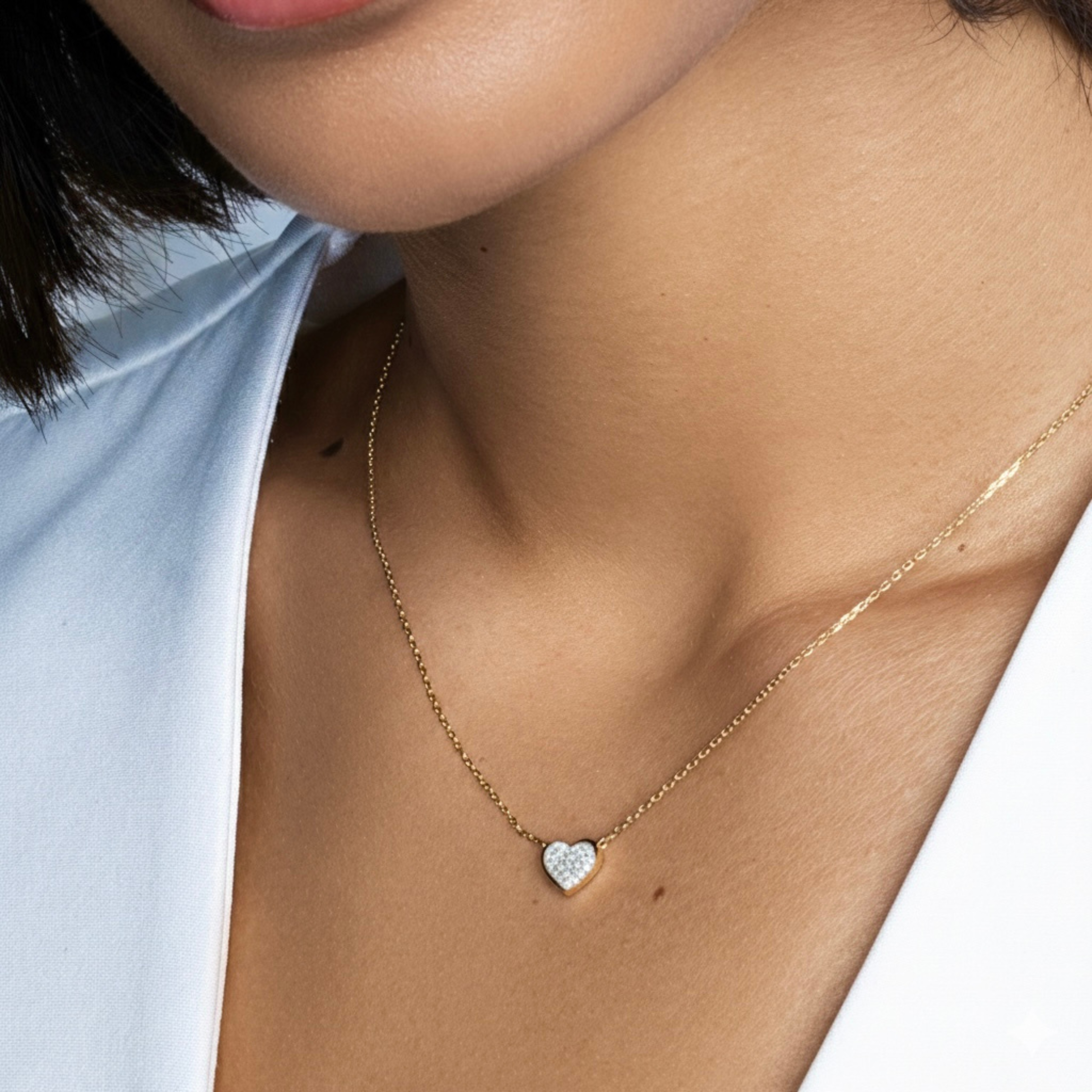 Heart Diamonds Necklace | Double Face