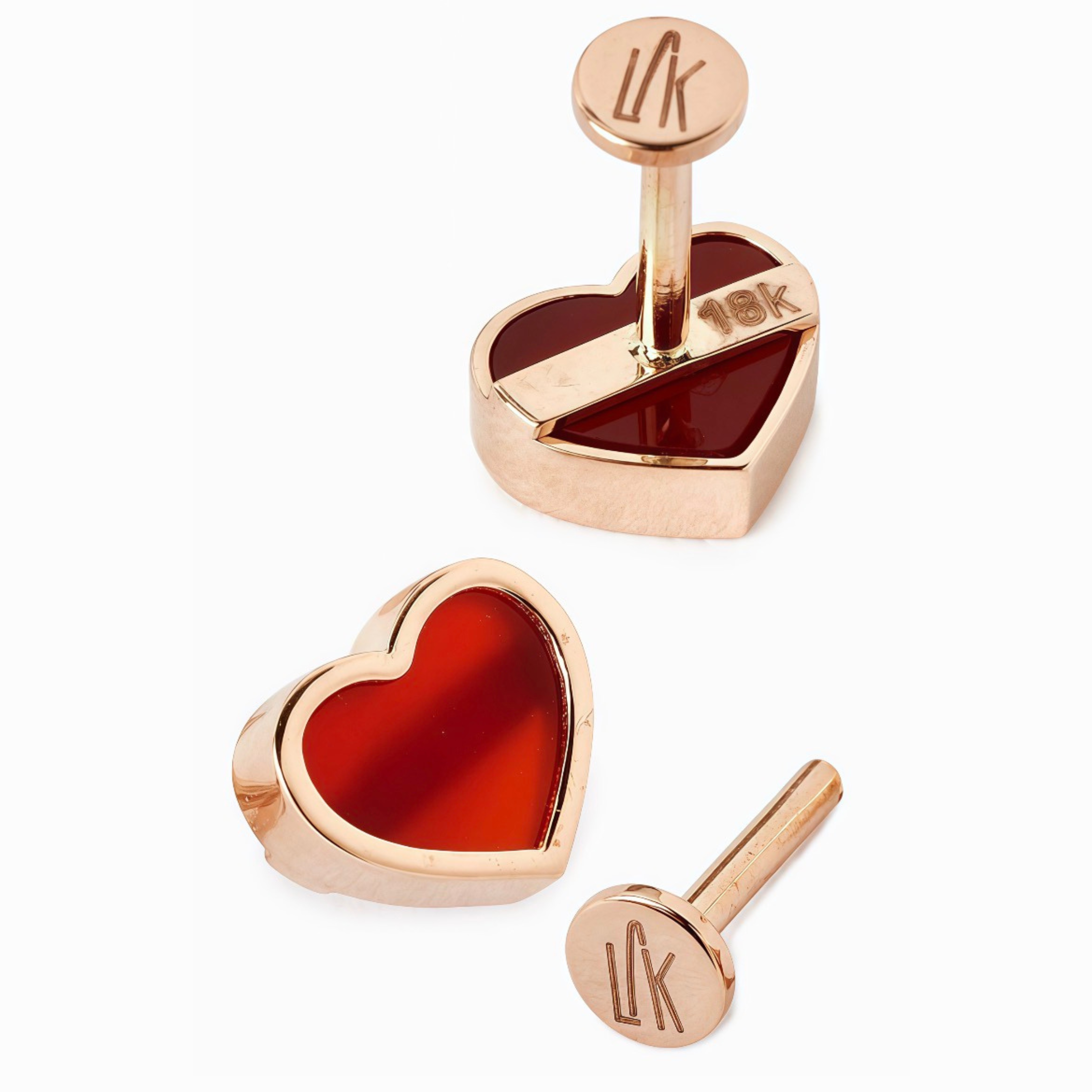 Heart Carnelian Earrings