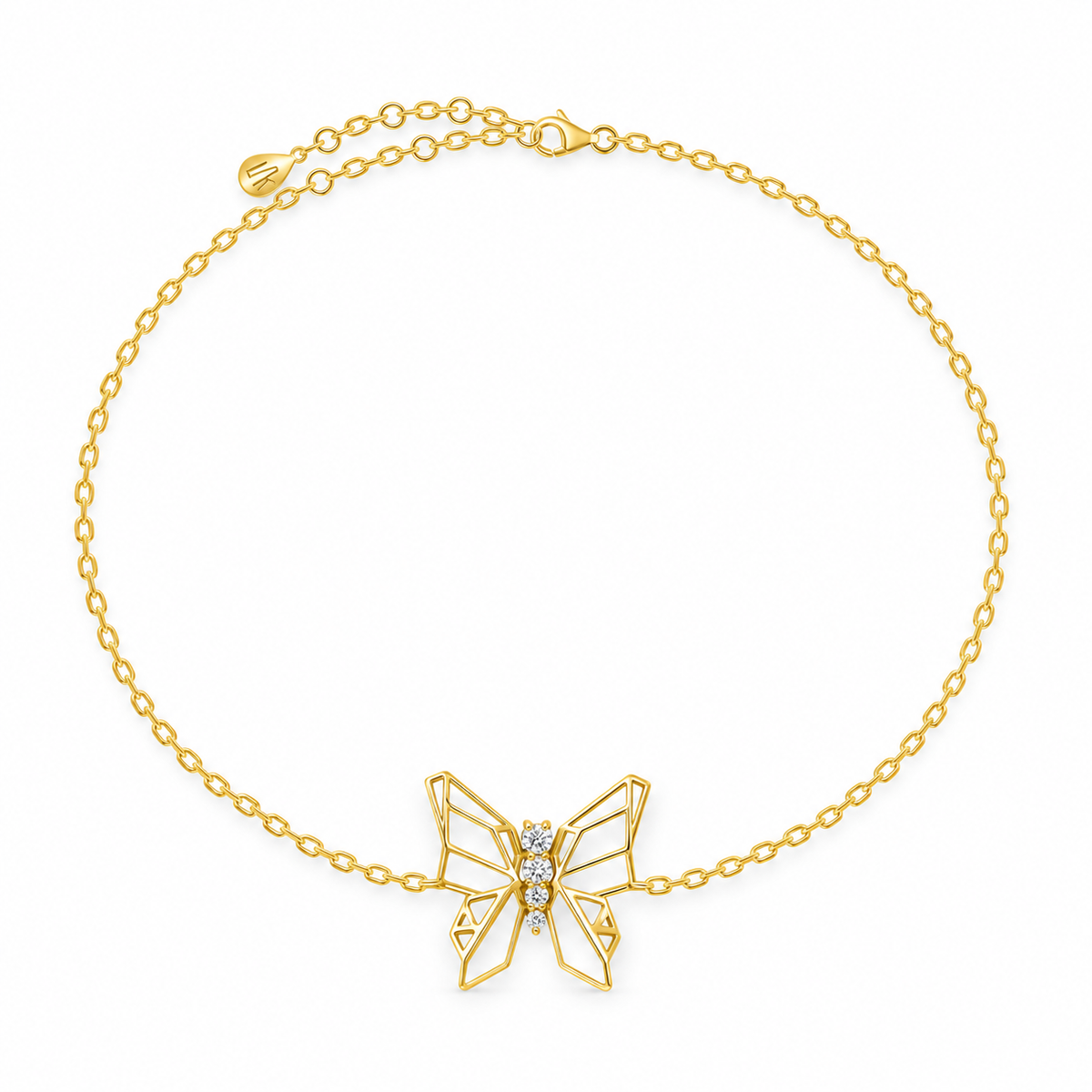 Butterflies Full Diamond Bracelet (yellow)