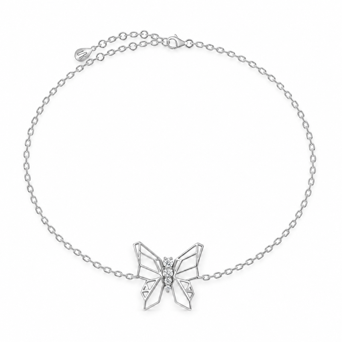 Butterflies Full Diamond Bracelet (White)