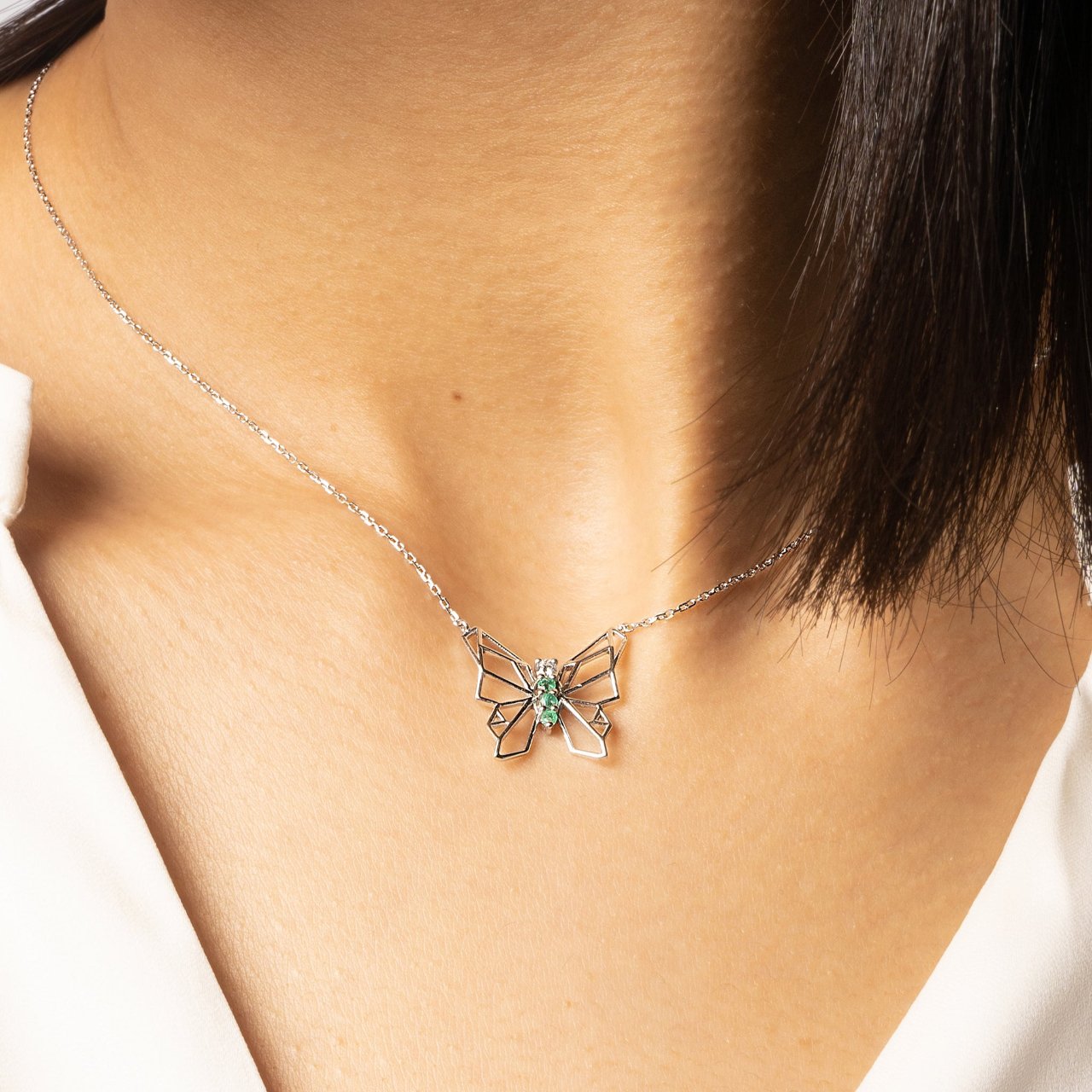 Butterflies Of Hope Necklace (White)
