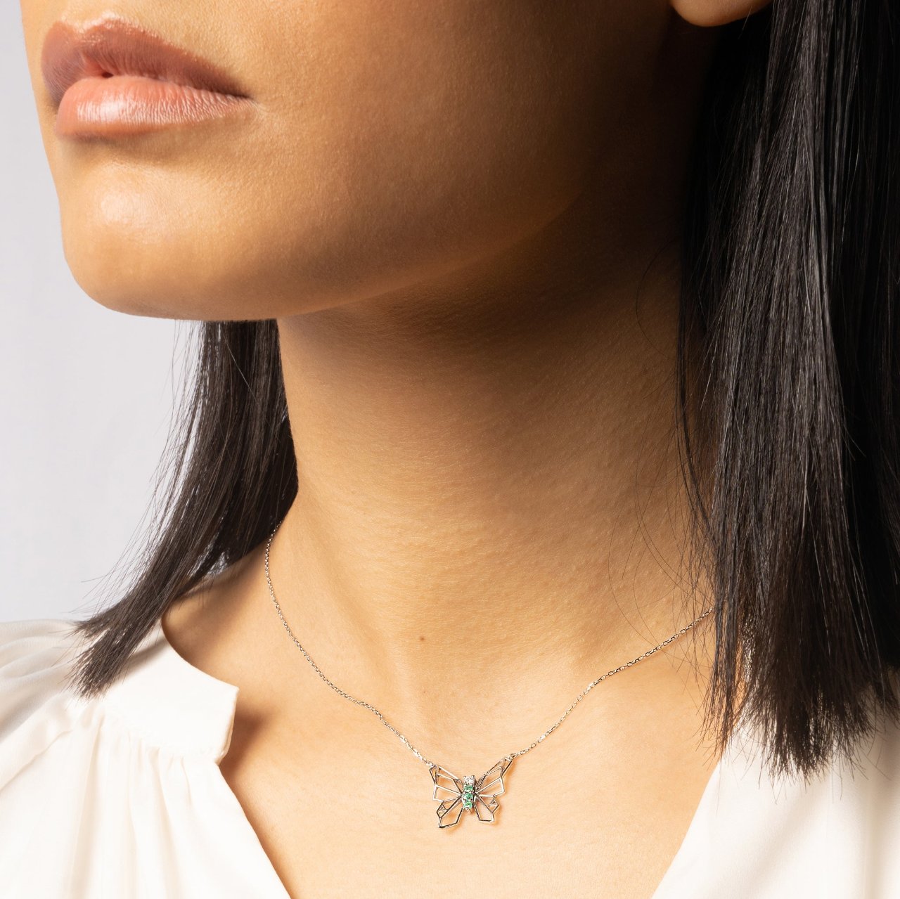 Butterflies Of Hope Necklace (White)