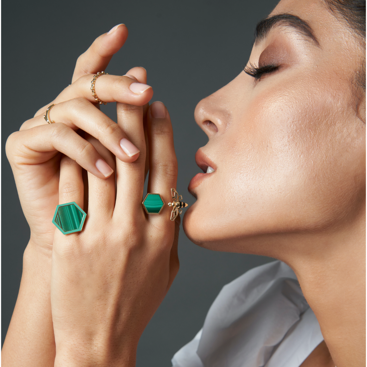 Hive Malachite Ring