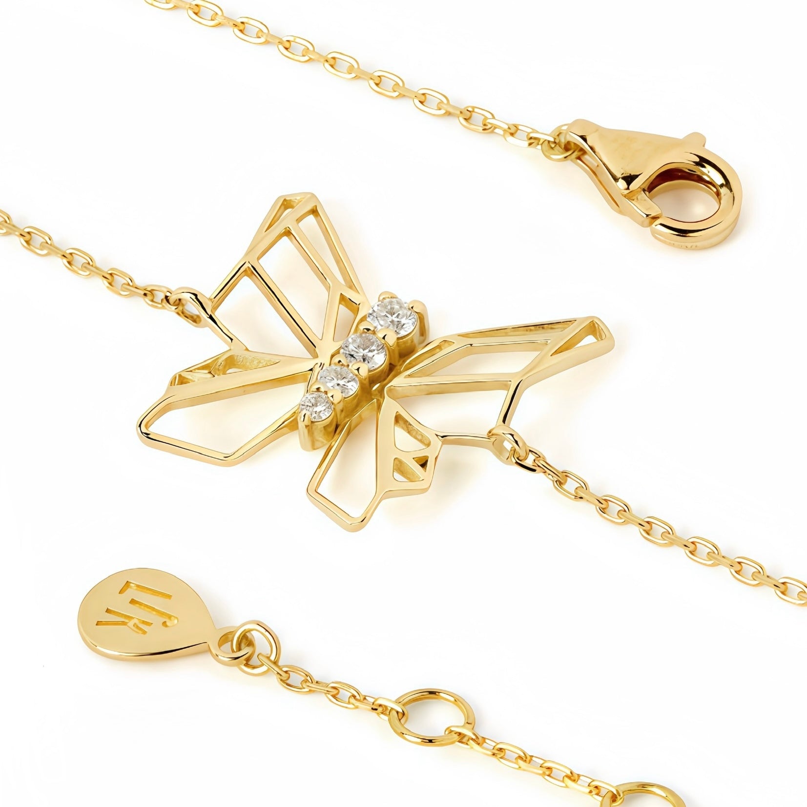 Butterflies Full Diamond Bracelet (yellow)