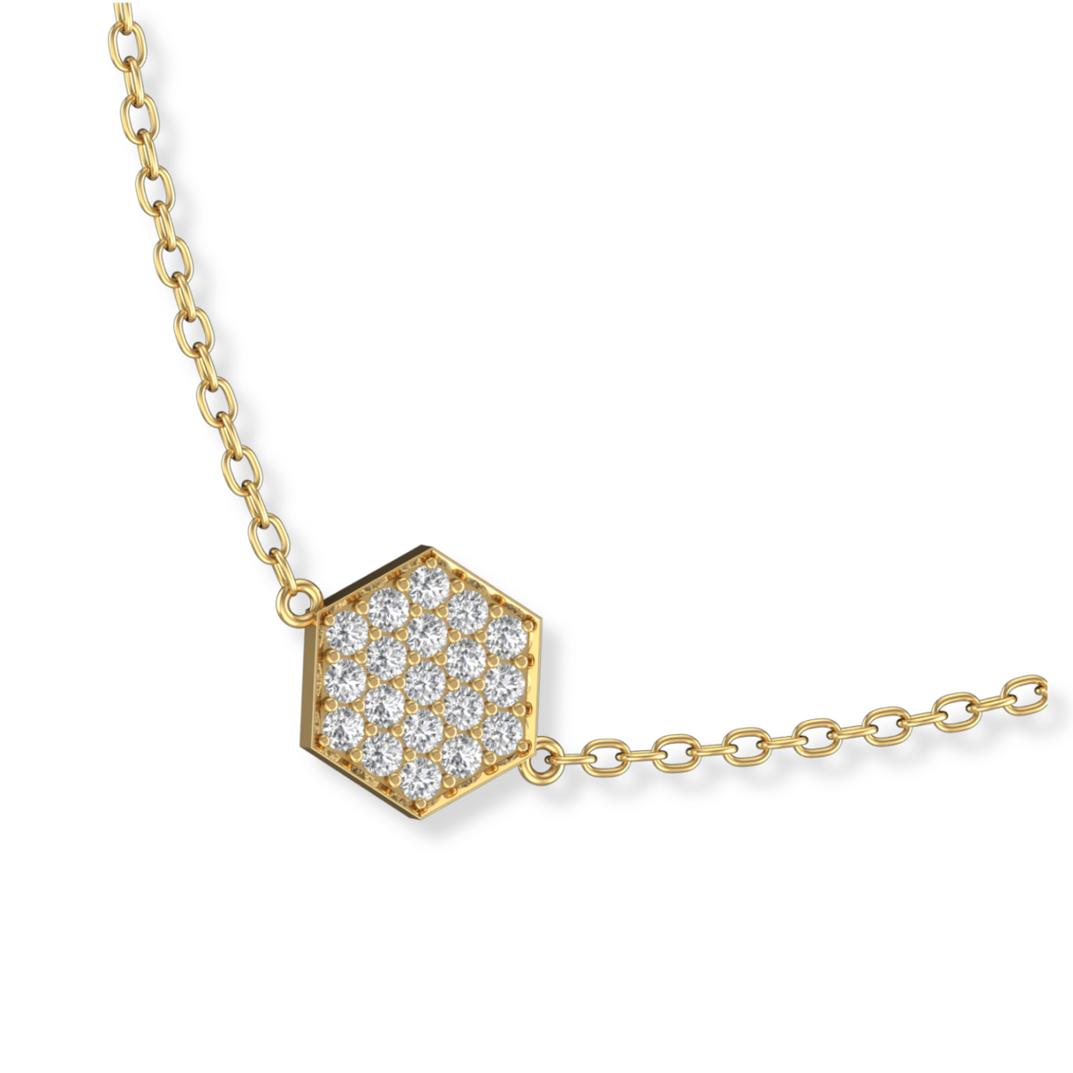 Hive Bracelet with Real Diamonds - A Chic and Versatile Piece of 18K ...