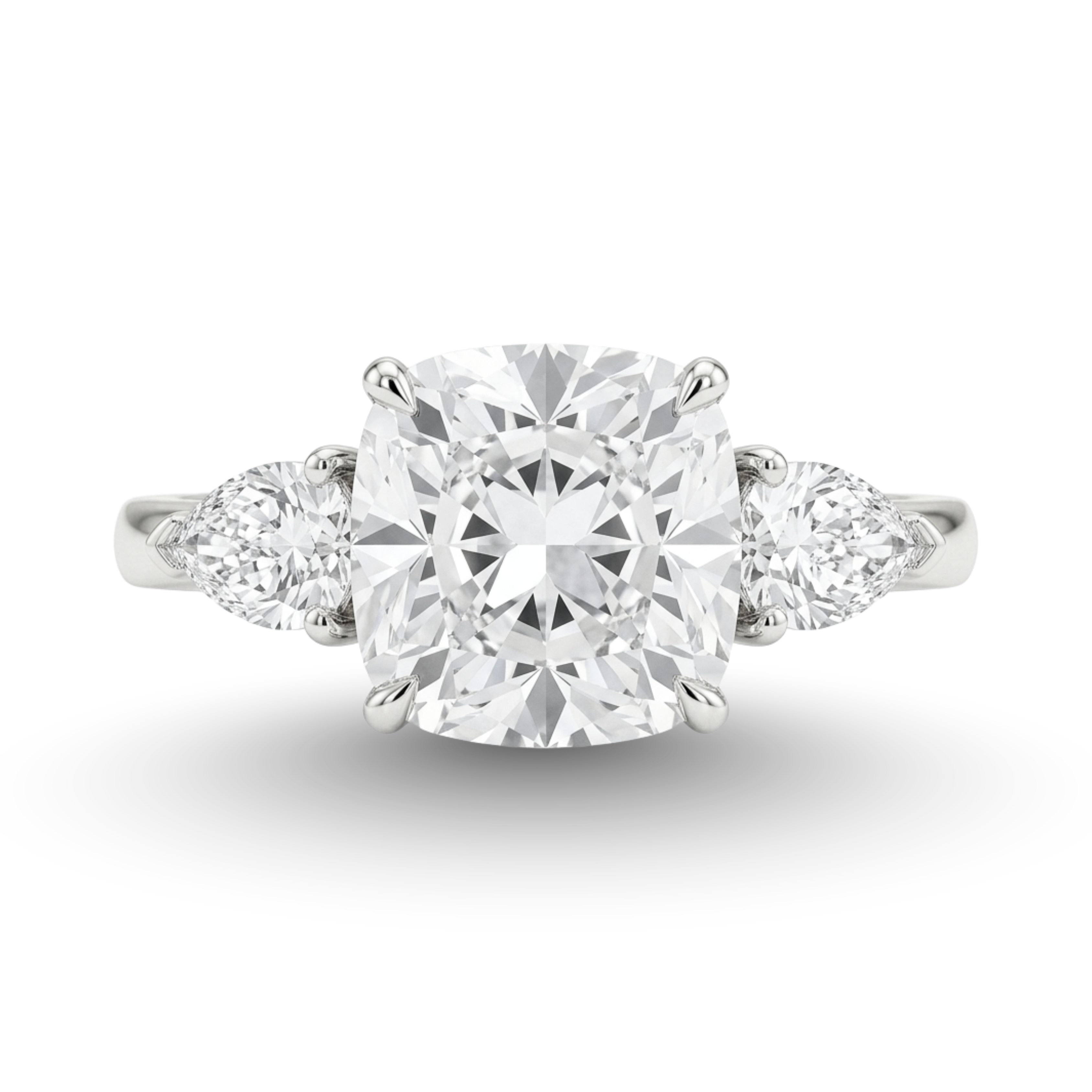 Diamond ring with a white background