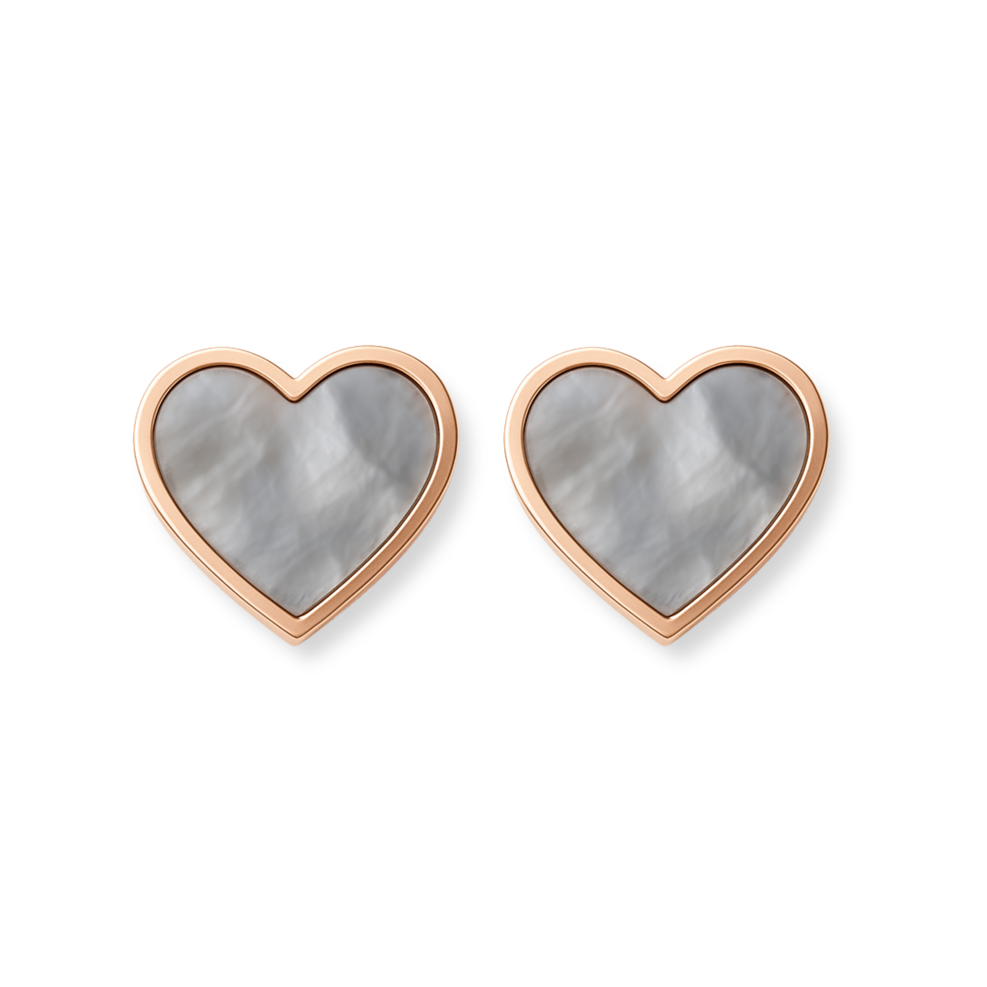 Heart Gray Mother Of Pearl  Earrings