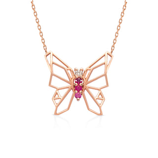 Butterflies Of Hope Necklace (Rose)