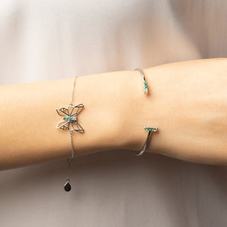 Butterflies Bangle (White)